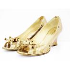  Johnny Moke JOHNNY MOKE туфли-лодочки открытый tu Wedge подошва кожа 37 Gold женский 