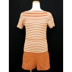 マークバイマークジェイコブス MARC by MARC JACOBS オールインワン コンビネゾン サロペット ショート ボーダー S 茶 ブラウン ベージュ