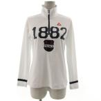  Le Coq s Porte .fle coq sportif GOLF COLLECTION cut and sewn длинный рукав с высоким воротником половина Zip Logo вышивка принт белый темно-синий orange L