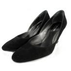 セルジオロッシ Sergio rossi パンプス ウエッジソール スウェード レザー イタリア製 ブラック 黒 36.5 レディース