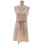  New balance NEW BALANCE One-piece безрукавка колено длина окантовка V шея розовый слоновая кость лиловый фиолетовый M женский 