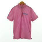  filler FILA GOLF рубашка-поло с высоким воротником половина Zip Logo вышивка скорость . окантовка розовый белый M мужской 