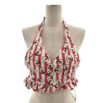  не использовался товар двойной si-WC bare top cup in . кроме того, . пирог ru ткань сделано в Японии полоса красный красный белый F женский 