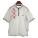  Tour Stage TOURSTAGE рубашка-поло с высоким воротником половина Zip короткий рукав Logo вышивка белый M мужской 