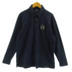  Fidra FIDRA рубашка-поло кнопка down Logo вышивка длинный рукав нашивка хлопок . темно-синий темно-синий M мужской 