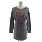  filler FILA cut and sewn круглый вырез длинный рукав длинный длина Logo принт общий рисунок серый черный чёрный розовый M женский 