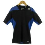  Adidas adidas футболка TECHFIT компрессионная одежда короткий рукав переключатель . Logo принт черный чёрный синий blue L мужской 