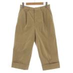  Adam et Rope Adam et Rope' брюки распорка укороченные брюки длина tuck кромка двойной хлопок . бежевый 38 женский 