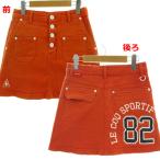  Le Coq s Porte .fle coq sportif GOLF COLLECTION юбка Denim колено длина б/у обработка задний принт стрейч orange 9