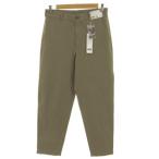 未使用品 ユニクロ UNIQLO U ワイドフィットテーパードパンツ ジップフライ ストレッチ リネン混 カーキベージュ 82 メンズ