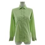 ポールスミスウィメン Paul Smith WOMEN シャツ ロゴ刺繍 長袖 シングルカフスボタン ストレッチ コットン混 グリーン系 緑系 40