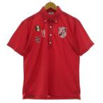  filler Golf FILA GOLF рубашка-поло кнопка down Logo нашивка Logo вышивка короткий рукав скорость . автомобиль i колено квадратное точка рисунок красный красный L мужской 