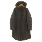 s wing swing SWINSWING стеганое полотно f-teto пальто SC202H4 с хлопком двойной Zip трубчатая обводка кромка разрез Brown чай 40