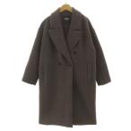 ザラ ZARA コート チェスターコート ダブル 起毛 ウール混 ブラウン 茶 S レディース