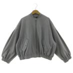 ザラ ZARA ジャケット ジャンパー ボリュームスリーブ スウェード調 ジップアップ グレー XS レディース