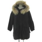  теория ryukstheory luxe пальто милитари Mod's Coat капот мех енота двойной Zip сделано в Японии хлопок черный чёрный 38