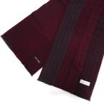 カルバンクライン CALVIN KLEIN カシミヤマフラー フリンジ カシミヤ100％ ストライプ エンジ 紫系 エンジパープル グレー 紺