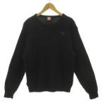  Puma PUMA Golf вязаный 903709 свитер длинный рукав патрубок patch Logo вышивка вафля земля style шерсть . черный чёрный L мужской 