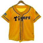  не использовался товар Mizuno MIZUNO Hanshin Tigers отвечающий . Uni Home Logo принт короткий рукав желтый желтый цвет черный чёрный белый мужской женский 