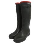 エーグル AIGLE ロングレインブーツ ラバーブーツ 長袖 ロゴ ブラック 黒 レッド 赤 38 レディース