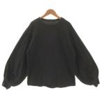 ショッピングパフスリーブ ミズイロインド mizuiro ind パフスリーブロングT 長袖 日本製 コットン ダークグレー レディース