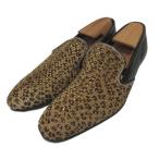 5351 POUR LES HOMMES Leopard + заклепки обувь без шнуровки туфли без застежки 0270062008 - lako× гладкий кожа сделано в Японии чай чёрный 40