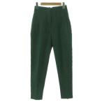 ザラ ZARA ペグトップパンツ テーパード ストレッチ グリーン 緑 XS レディース