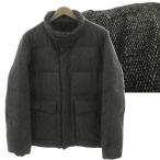 ギャップ GAP PRECISION DESIGNED ツイードダウンジャケット スタンドカラー ジップアップ ウール混 ブラック 黒 オフ白 L メンズ