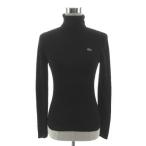 ラコステ LACOSTE タートルネックリブニット AF061E セーター ロゴワッペン 長袖 ウール ブラック 黒 40 レディース