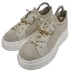 あしながおじさん 厚底ニットスニーカー 8490075 チェーン アイボリー 23.0 レディース