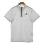  Le Coq s Porte .fle coq sportif половина Zip рубашка с коротким рукавом QMMPJA70ZZ воротник-стойка Logo вышивка скорость . белый чёрный L