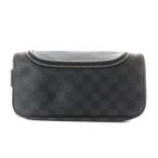  Louis Vuitton LOUIS VUITTON Damier gla Fit to трещина сумка ручная сумочка клатч чёрный черный серый N47625