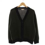 マーガレットハウエル 22AW カーディガン ニット ウール カシミヤ混 Vネック 厚手 長袖 M カーキ チャコールグレー 579-2260007