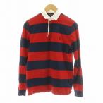 ポロ ラルフローレン POLO RALPH LAUREN ラガーシャツ ポロシャツ 長袖 ボーダー ポニー XS レッド ネイビー 710672881001 /NQ ■MU