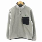 未使用品 ポロ ラルフローレン POLO RALPH LAUREN フリースジャケット プルオーバー ハーフスナップ 刺繍 S グレー