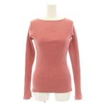 ショッピングロンハーマン オーラリー AURALEE ロンハーマン コットンリブニットカットソー セーター ボートネック 長袖 0 ピンク A8AB01RH ■MU レディース