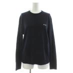 ユニクロ UNIQLO ANYA HINDMARCH 24AW メリノクルーネックセーター ニット 長袖 刺繍 ウール M 紺 ネイビー 251-473154