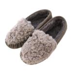 エミュー emu モカシン スリッポン フラットシューズ ムートン スエード バイカラー W6 グレー /BB ■MU レディース