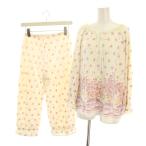 ショッピングツモリチサト ツモリチサト スリープ SLEEP ルームウェア セットアップ 上下 パジャマ 長袖 カットソー 総柄 ハート柄 ロングパンツ L ホワイト