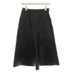 ロエベ LOEWE ラムレザー フレアスカート ロング 36 黒 /KH ■BM レディース