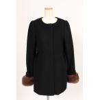 リランドチュール Rirandture 15AW コート ファー 2WAY ウール アンゴラ 1 黒 ブラック aan0425 レディース