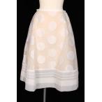 チェスティ Chesty 18SS スカート ミモレ フレア Dot Circular 0 白 ホワイト /yt0425 レディース