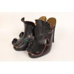 フェンディ FENDI サンダル ミュール フリル キルティングステッチ レザー 39 黒 ブラック ahm0517 レディース