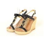  Kate Spade KATE SPADE сандалии эспадрильи Wedge задний ремешок лента 7 чёрный черный Gold /hk0518 женский 