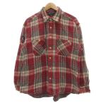 アメリカンイーグル  American Eagle シャツ L 赤 ブラウン 白 ホワイト チェック柄 長袖 胸ポケット /SX ■GY66 メンズ