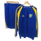  Adidas adidas прекрасный товар тренировка одежда выставить L синий голубой длинный рукав V шея 3шт.@ линия E99924 JD1042 /HW #ECF001 мужской 