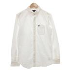 アメリカンイーグル AMERICAN EAGLE  シャツ M 白 ホワイト 長袖 ボタンダウンカラー ロゴ刺繍 ECF001 /SX ■ECF001 メンズ