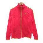  Adidas adidas жакет M розовый желтый цвет ламе длинный рукав воротник-стойка 3шт.@ линия /SX #ECF003 женский 