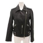 オールセインツ ALLSAINTS ライダースジャケット ラムレザー ダブル 0 黒 ブラック /YJ ■ECG001 レディース