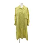  Vintage Sanyo SANYO плащ 9AR желтый желтый отложной воротник длинный рукав нейлон /NU #ECF003 женский 